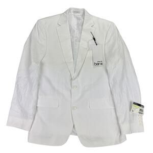 Bar III Mens Slim Fit 100% Linen Solid Suit Jacket White 38R